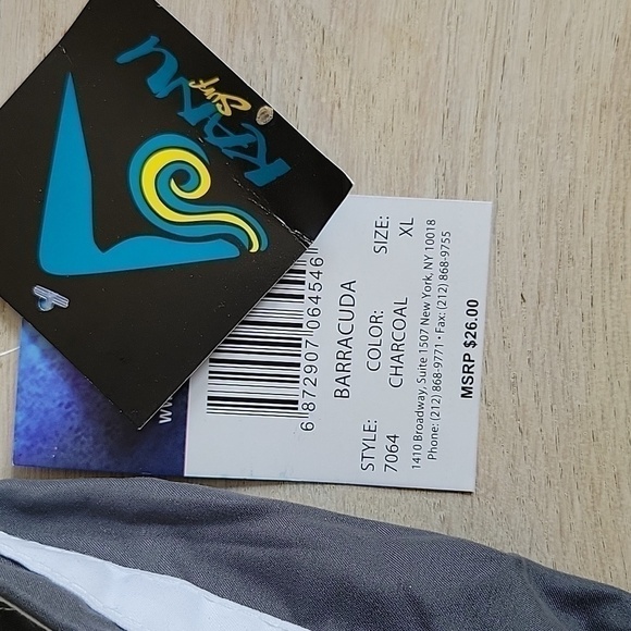 Kanu Surf Barracuda Swim Trunks Charcoal NWT - Picture 8 of 10